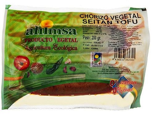 Ahimsa Chorizo de Seitán y Tofu Eco 210g