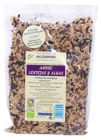 Algamar Arroz, Lentejas y Algas Eco 500g Algamar Arroz, Lentejas y Algas Eco 500g