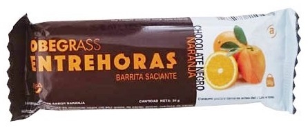 Actafarma Obegras Barritas Entrehoras Chocolate Negro y Naranja 20 unidades