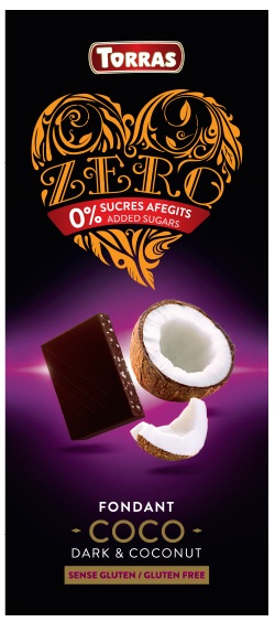 Torras chocolate negro con coco Zero 125g Torras chocolate negro con coco Zero 125g