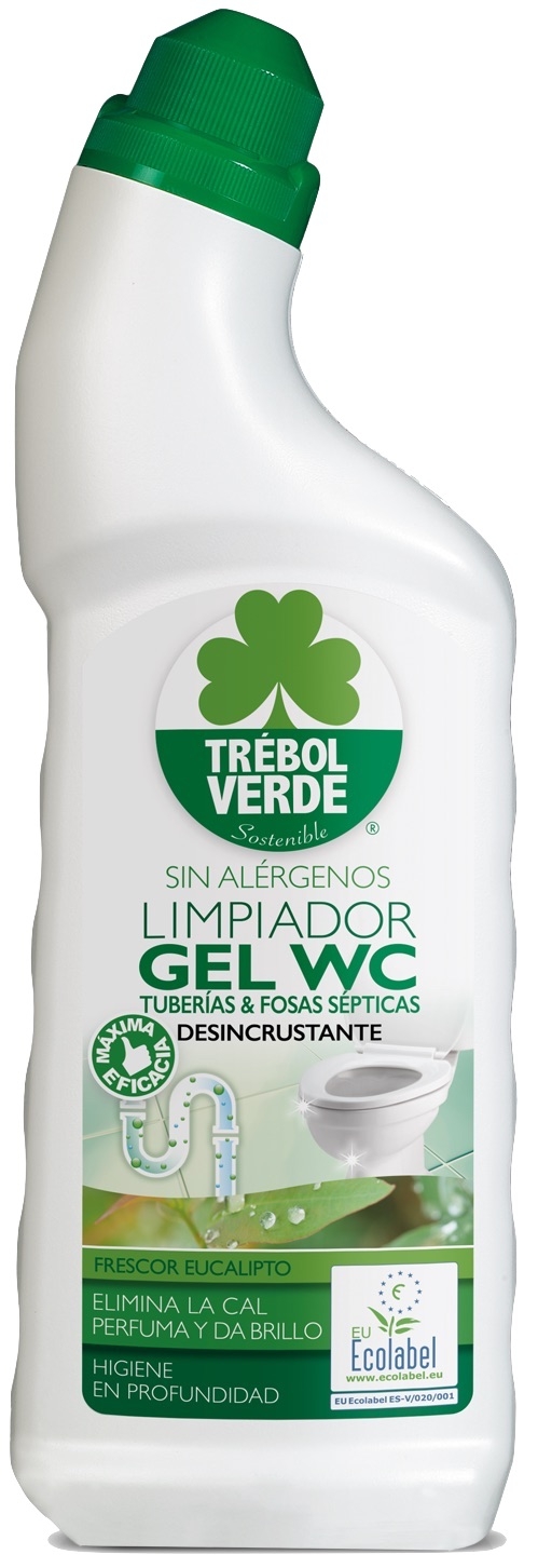 Trebol Verde Limpiador Gel WC Desincrustante Frescor Eucalipto Ecológico 750ml Trebol Verde Limpiador Gel WC Desincrustante Frescor Eucalipto Ecológico 750ml